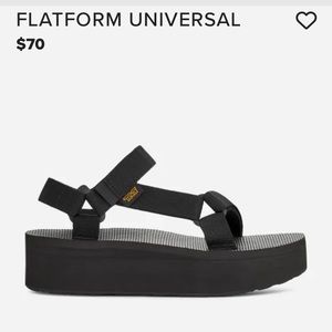 NEW Teva Womens Flatform Universal Platform Sandal Black US size 8